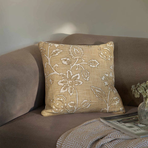 Melange printed cotton cushion cover