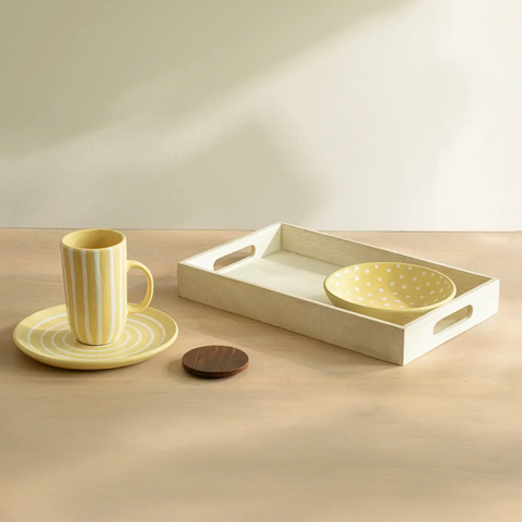 Classic Shapes Breakfast Gift Set in Pastel Yellow