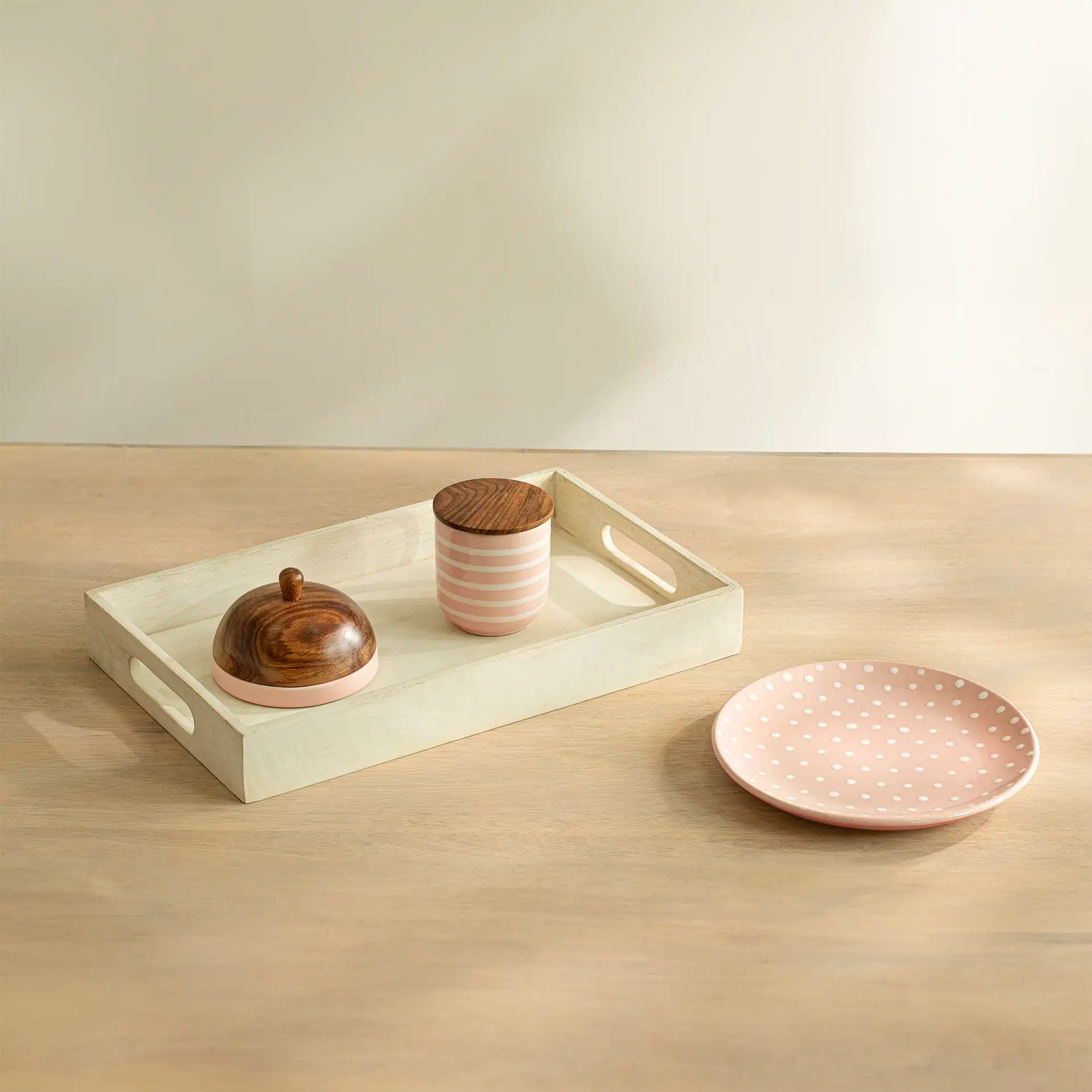 Classic Shapes Breakfast Gift Set in Blush Pink