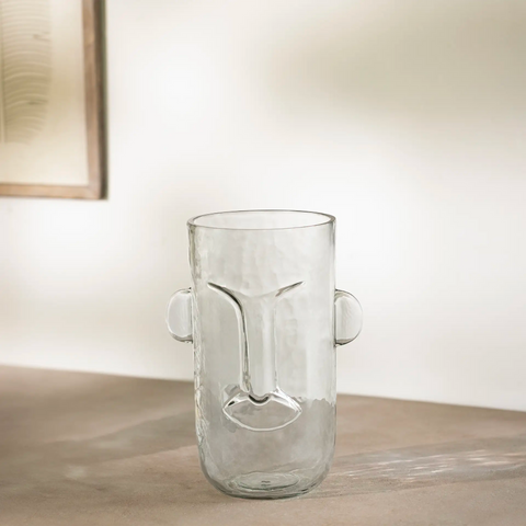 visage glass vase- large