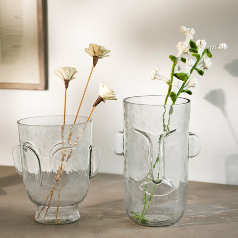 visage glass vase- small