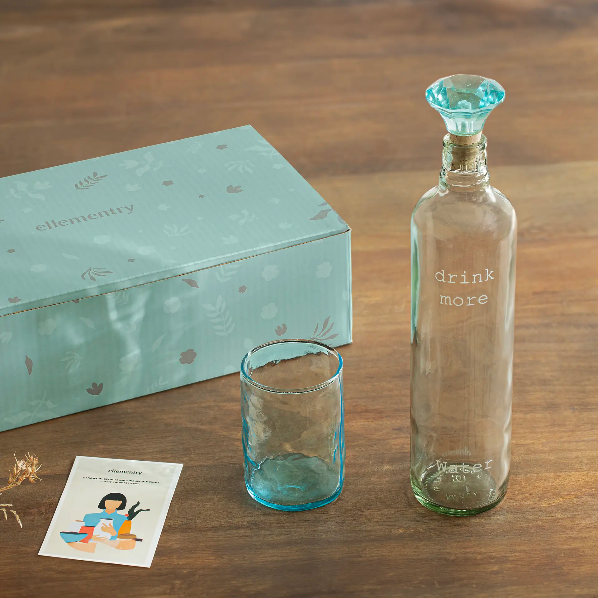 Crown Glass Bottle with Tumbler