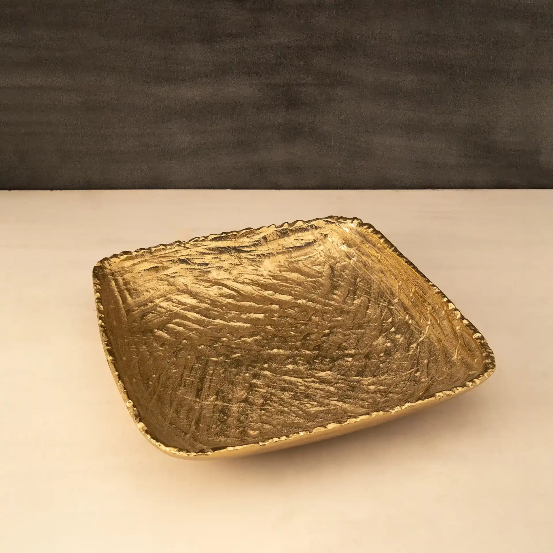 Metal Platter Sml Gold