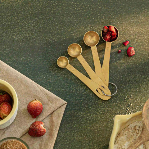 Champagne Gold Measuring Spoon Set of 4 with Matt Finish