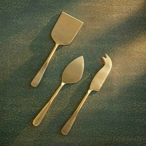 Champagne Gold Cheese Knife Set of 3 with Matt Finish