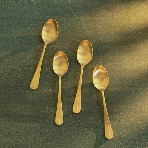 Champagne Gold Dinner Spoon Set of 4 with Matt Finish