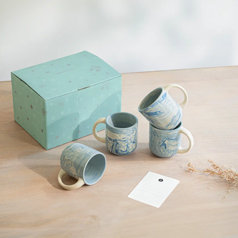 The Earth Ceramic Coffee Mug Set of Four