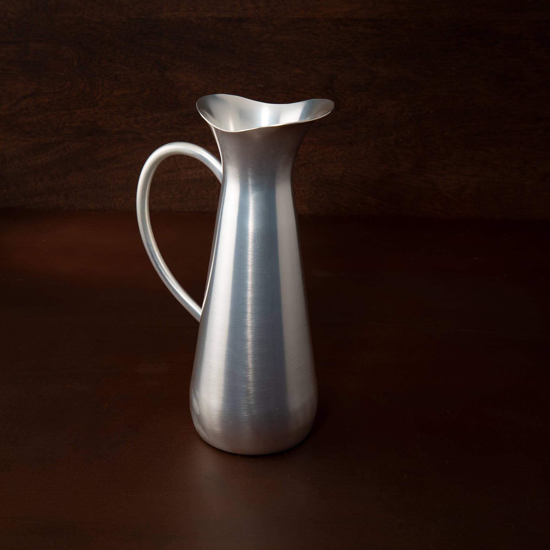 matt silver water jug