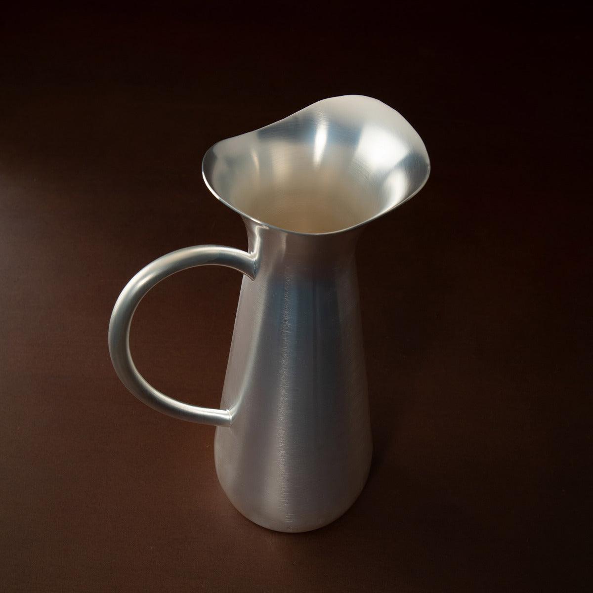 matt silver water jug