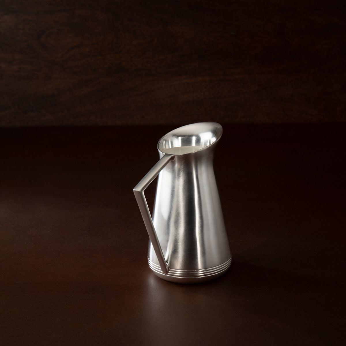 matt silver water jug