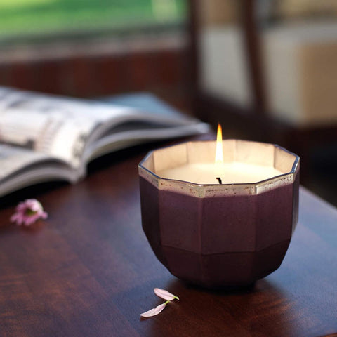 Attar Maroon Wax Filled Glass Bowl - ellementry