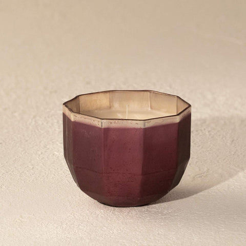 Attar Maroon Wax Filled Glass Bowl - ellementry