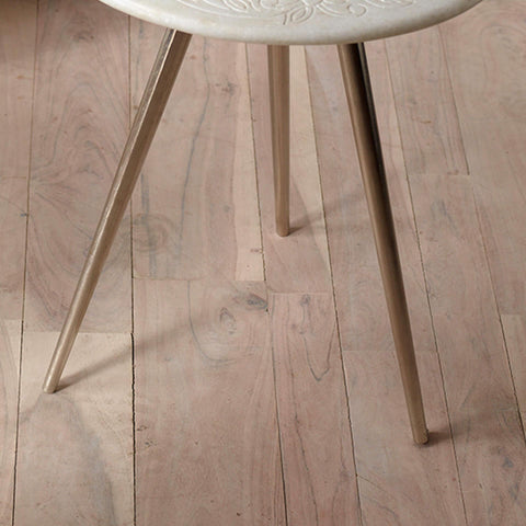 Round Marble Side Table with Steel Base - ellementry