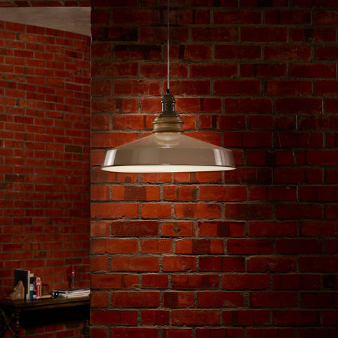 Grey Metal Pendant Lamp- Wide - ellementry