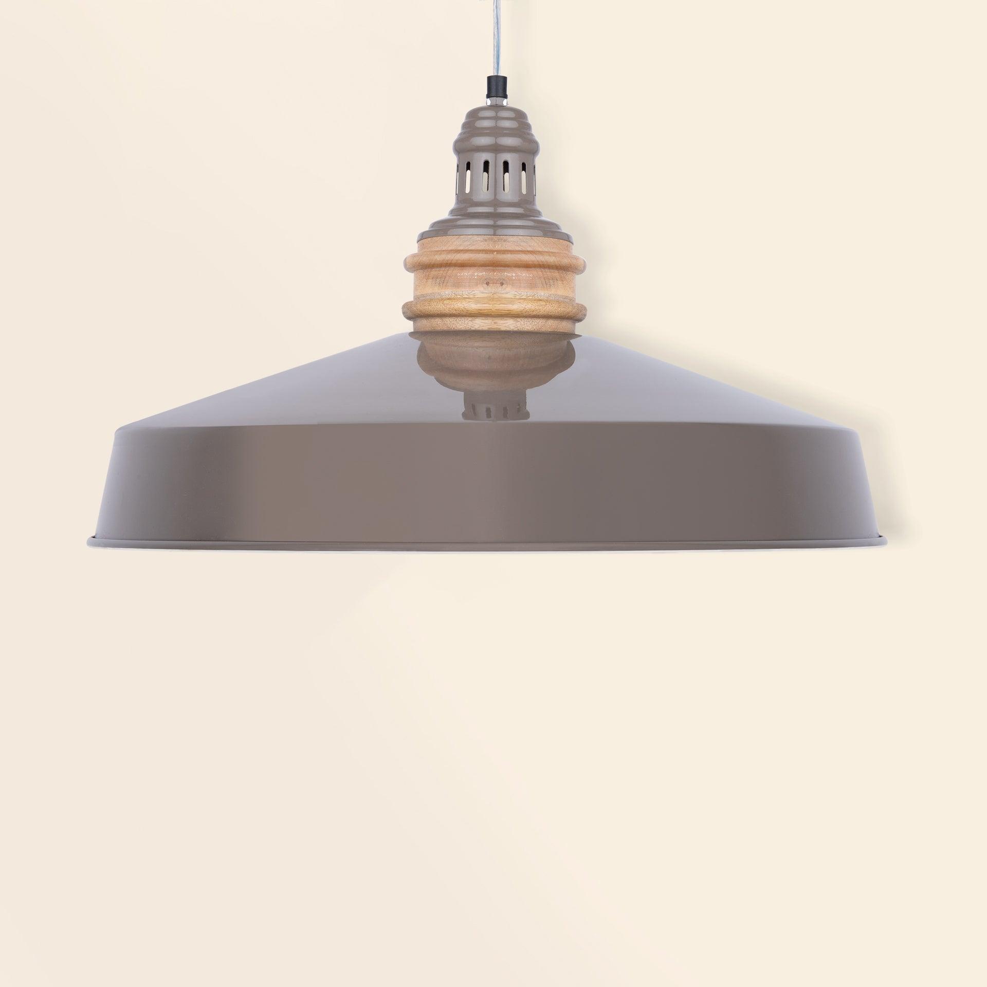 Grey Metal Pendant Lamp- Wide