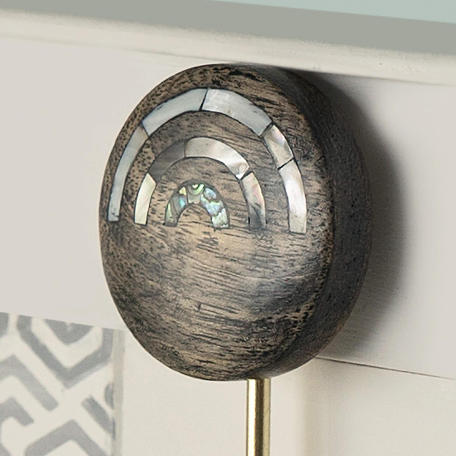 circles black wooden wall hook