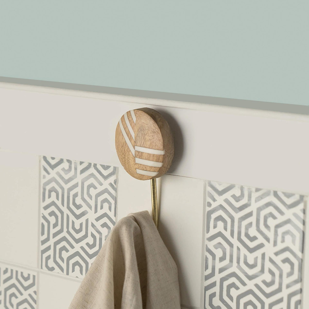 intersections natural wooden wall hook - ellementry