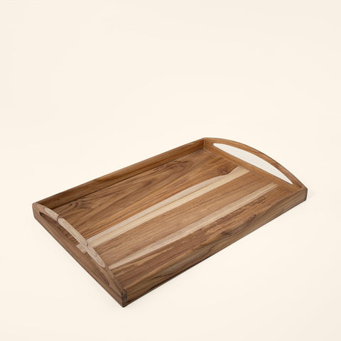 in teak wooden tray- large - ellementry